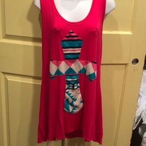 🎀BRAND NEW FROM BOUTIQUE🎀Printed cross tank